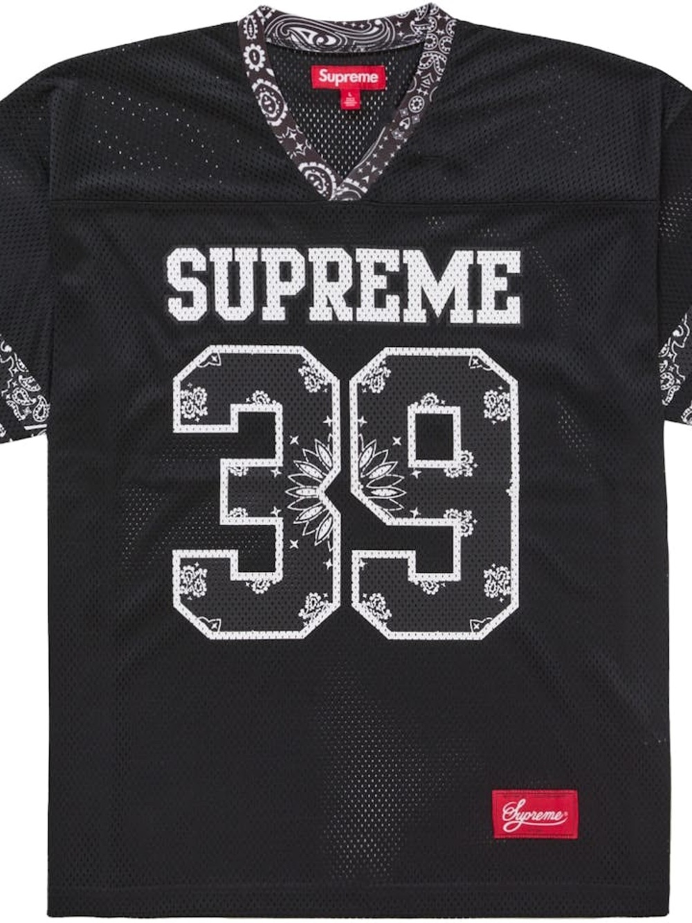 SUPREME BANDANA FOOTBALL JERSEY BLACK - L